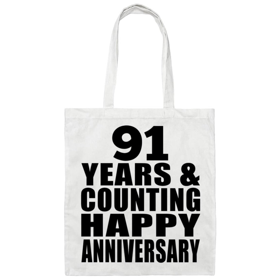 Happy 91st Anniversary 91 Years & Counting - Tote Bag White