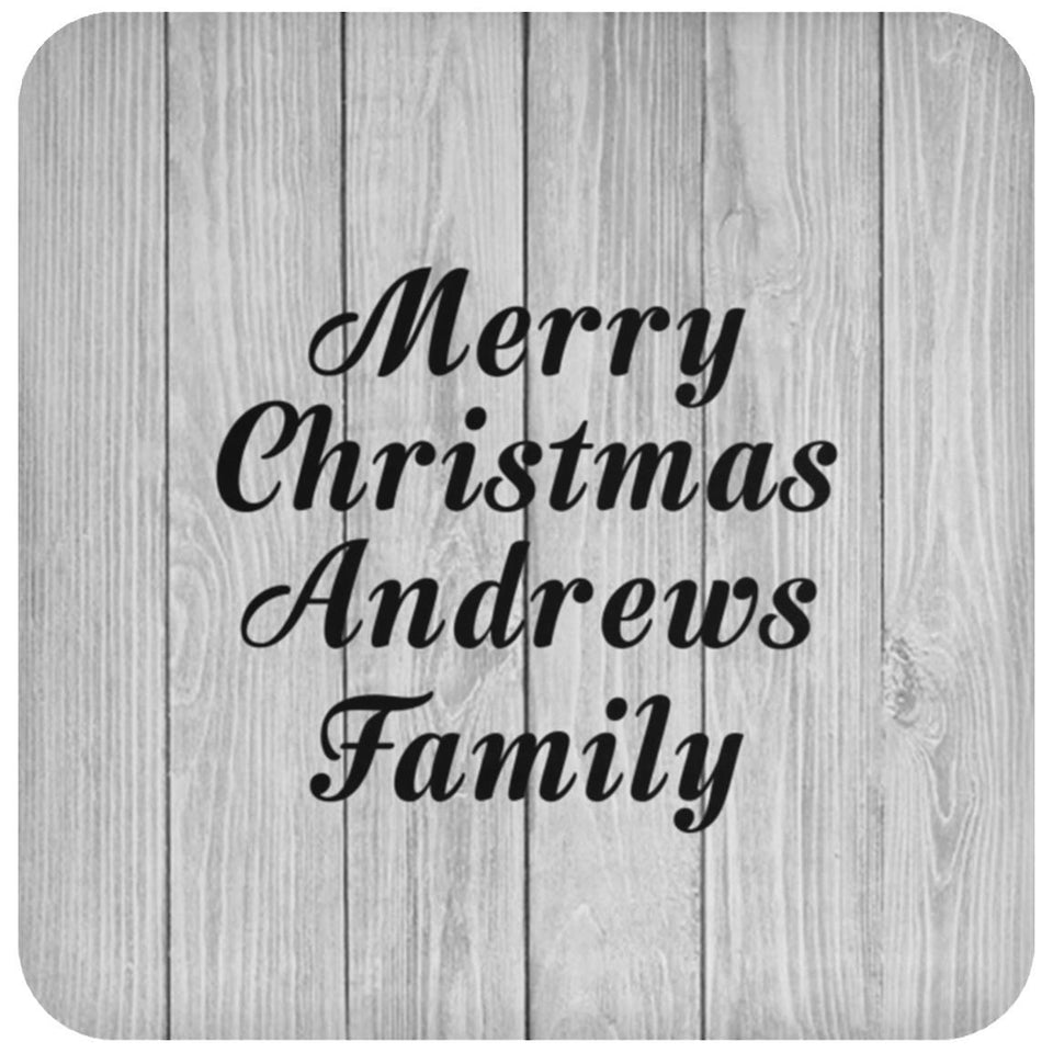 Merry Christmas Andrews Family - Drink Coaster F