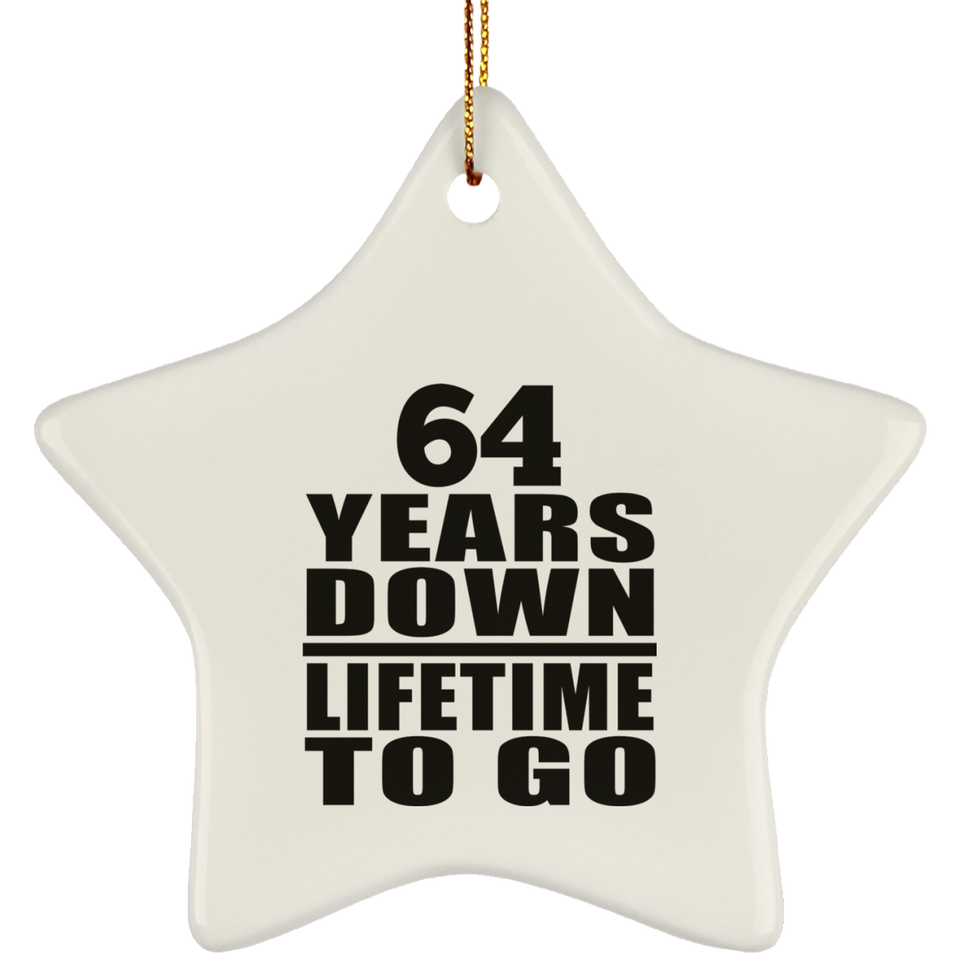 64th Anniversary 64 Years Down Lifetime To Go - Star Ornament