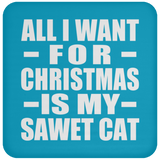 All I Want For Christmas Is My Sawet Cat - Coaster