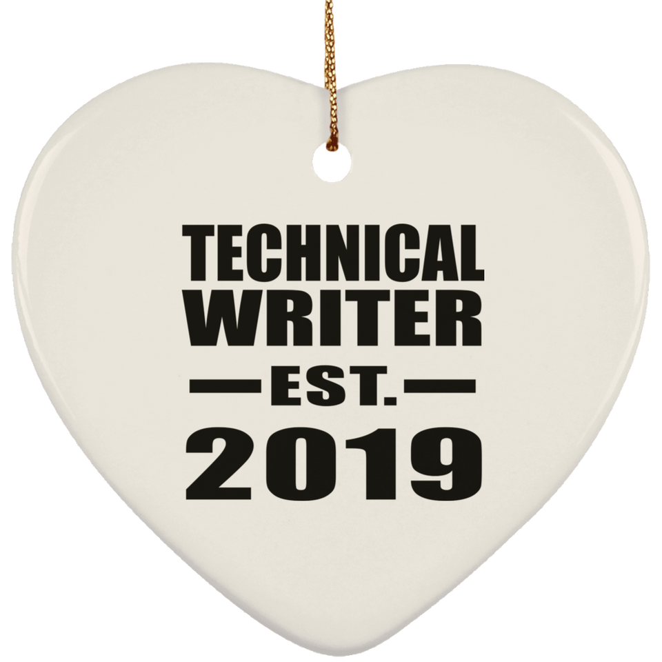 Technical Writer Established EST. 2019 - Heart Ornament
