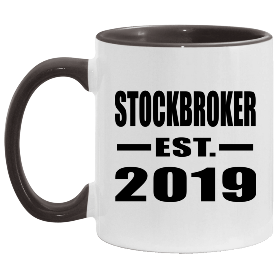 Stockbroker Established EST. 2019 - 11oz Accent Mug Black