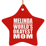 Melinda World's Okayest Mom - Star Ornament