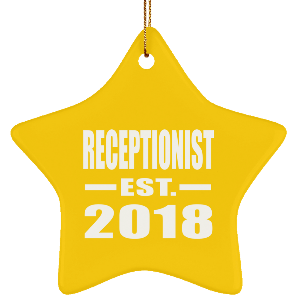 Receptionist Established EST. 2018 - Star Ornament