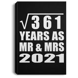 19th Anniversary Square Root of 361 Years As Mr & Mrs 2021 - Canvas Portrait