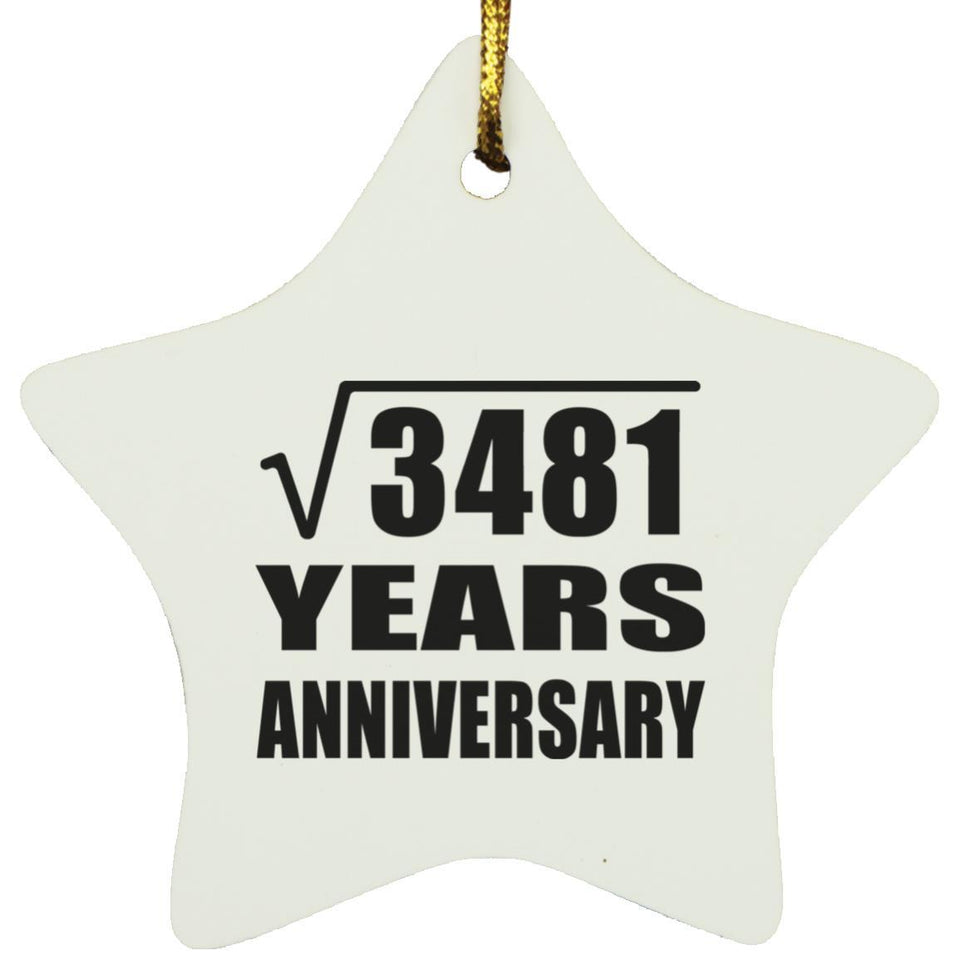 59th Anniversary Square Root of 3481 Years Anniversary - Star Ornament