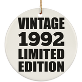 32nd Birthday Vintage 1992 Limited Edition - Circle Ornament