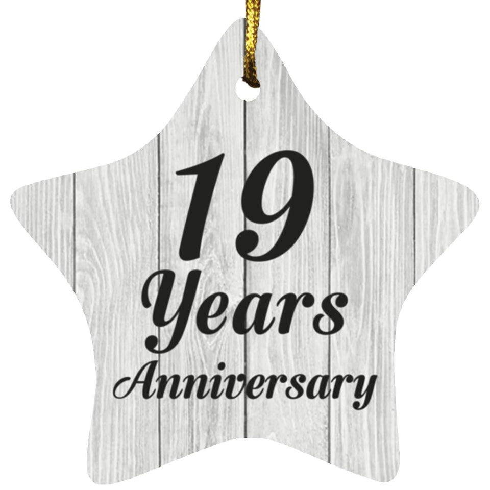 19th Anniversary 19 Years Anniversary - Star Ornament F