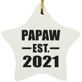 Papaw Established EST. 2021 - Star Ornament