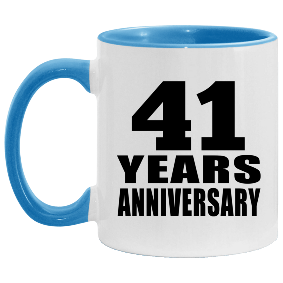 41st Anniversary 41 Years - 11oz Accent Mug Blue