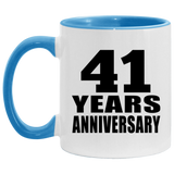 41st Anniversary 41 Years - 11oz Accent Mug Blue