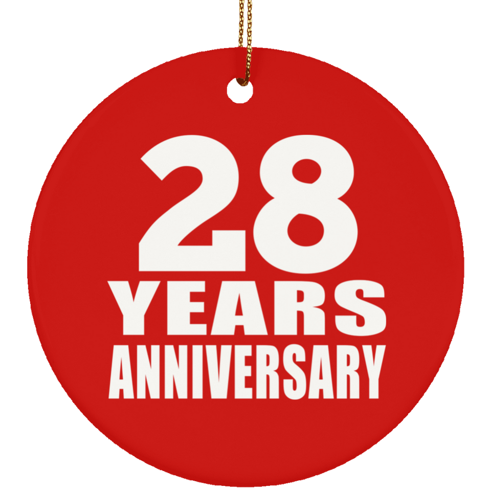 28th Anniversary 28 Years Anniversary - Circle Ornament