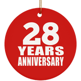 28th Anniversary 28 Years Anniversary - Circle Ornament