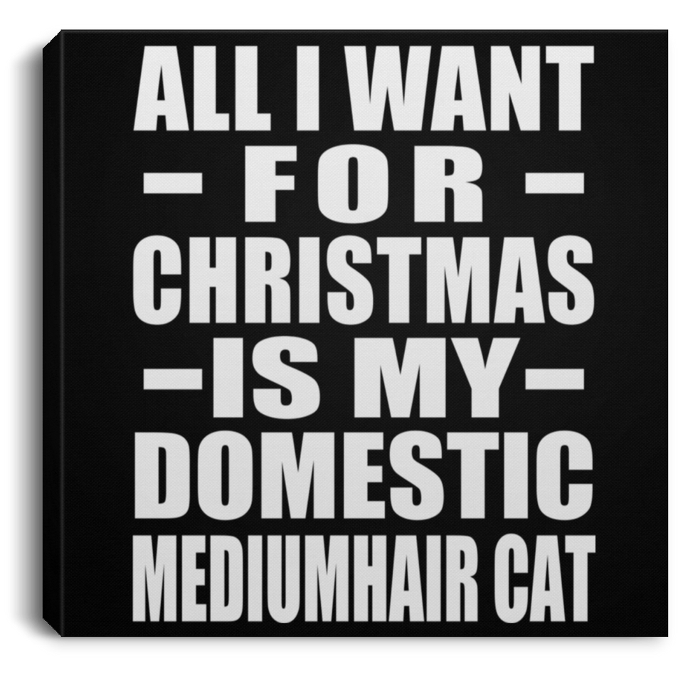 All I Want For Christmas Is My Domestic Mediumhair Cat - Canvas Square