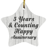 5th Anniversary 5 Years & Counting Happy Anniversary - Star Ornament F
