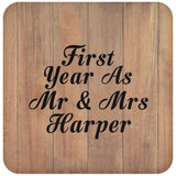First Year As Mr & Mrs Harper - Drink Coaster C