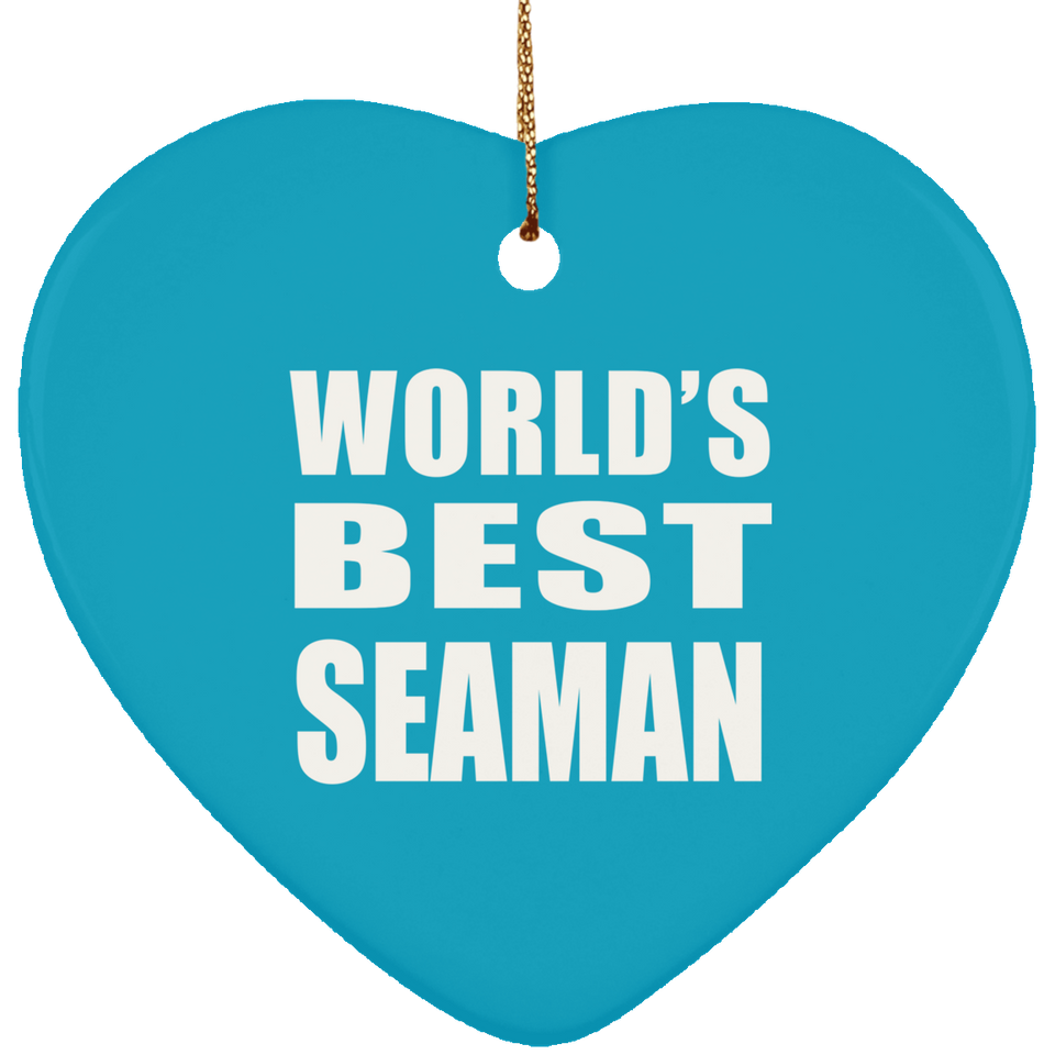 World's Best Seaman - Heart Ornament