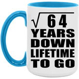 8th Anniversary Square Root of 64 Years Lifetime To Go - 15oz Accent Mug Blue