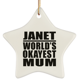 Janet World's Okayest Mum - Star Ornament