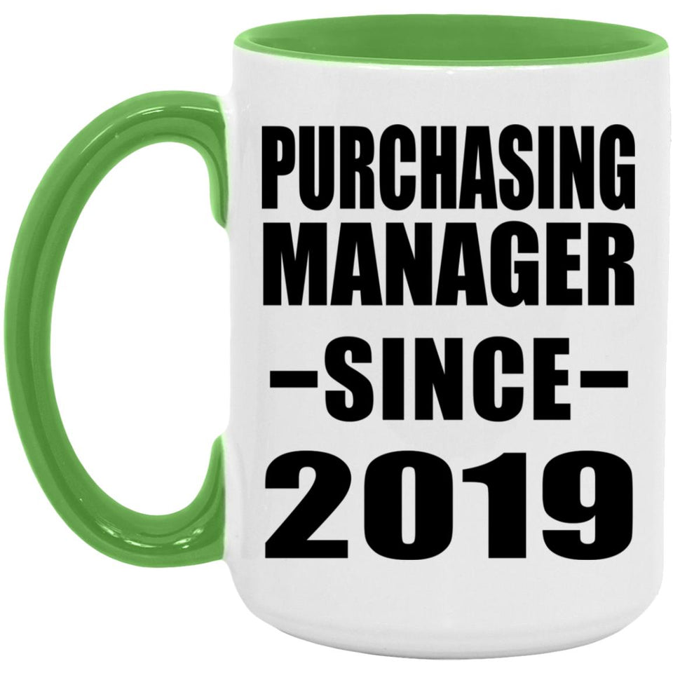 Purchasing Manager Since 2019 - 15oz Accent Mug Green