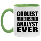 Coolest Market Research Analyst Ever - 11oz Accent Mug Green