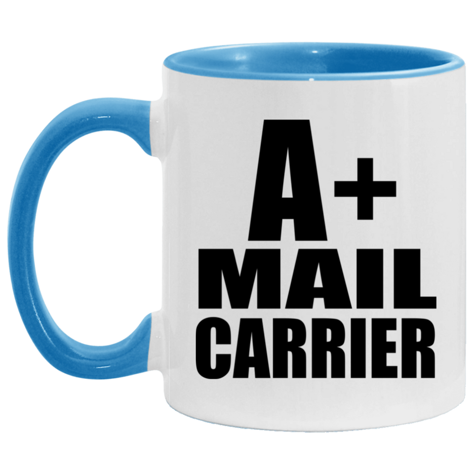A+ Mail Carrier - 11oz Accent Mug Blue