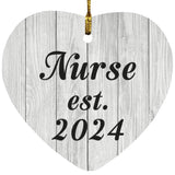 Nurse Established Est. 2024 - Heart Ornament F