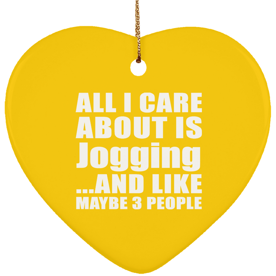 All I Care About Is Jogging - Heart Ornament