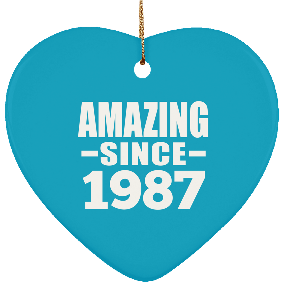 37th Birthday Amazing Since 1987 - Heart Ornament