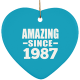 37th Birthday Amazing Since 1987 - Heart Ornament