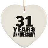 31st Anniversary 31 Years - Heart Ornament