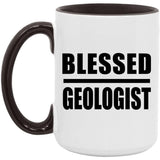 Blessed Geologist - 15oz Accent Mug Black