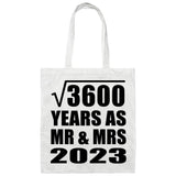 60th Anniversary Square Root of 3600 Years As Mr & Mrs 2023 - Tote Bag White