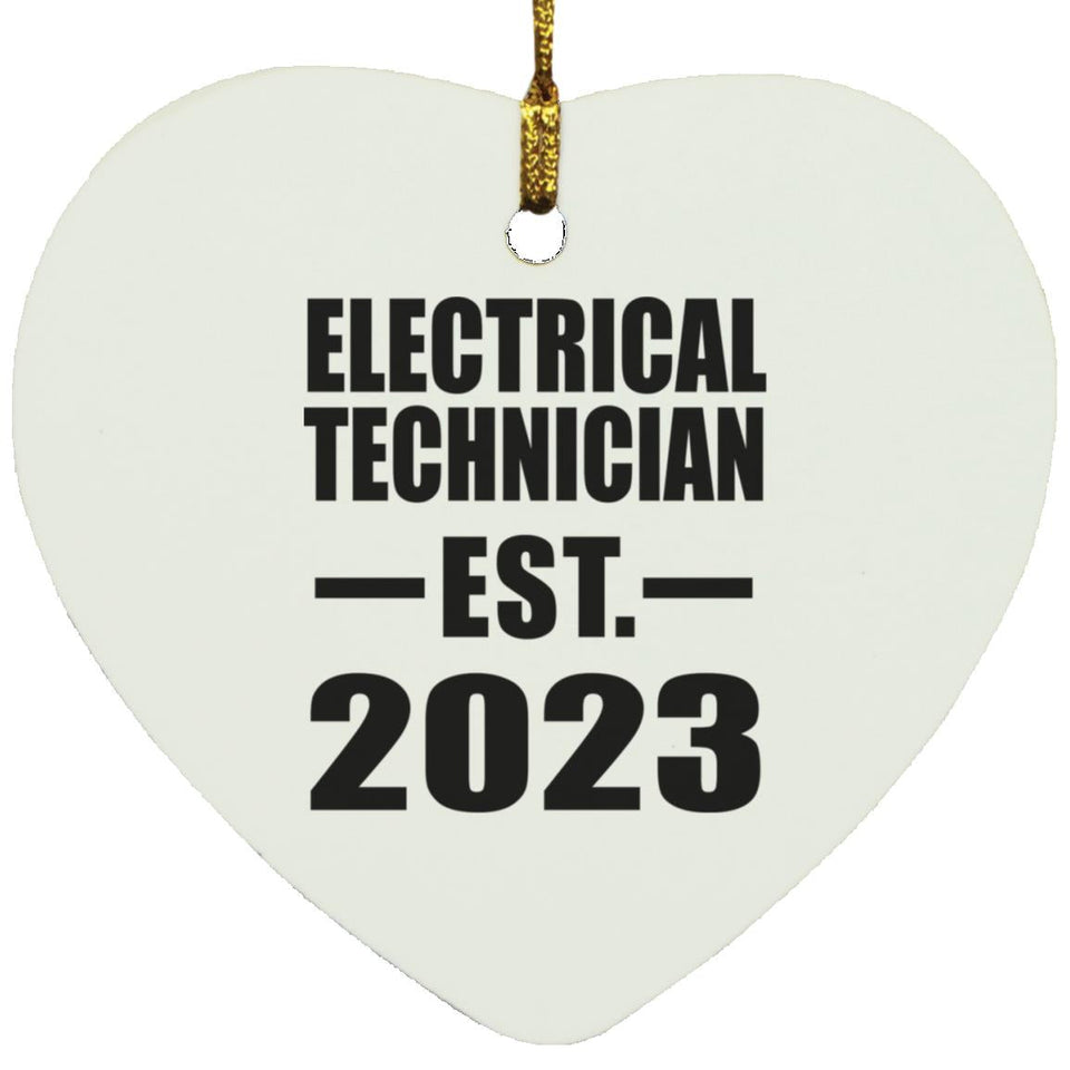Electrical Technician Established EST. 2023 - Heart Ornament