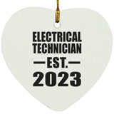 Electrical Technician Established EST. 2023 - Heart Ornament