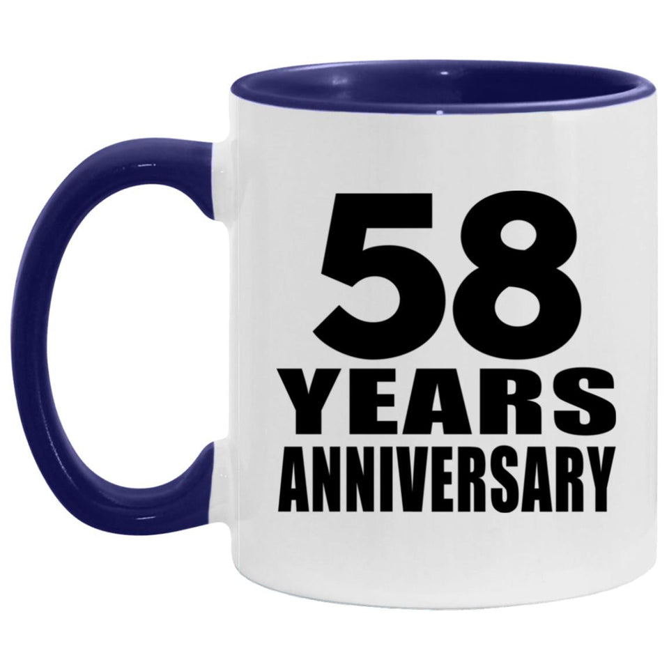 58th Anniversary 58 Years - 11oz Accent Mug Purple