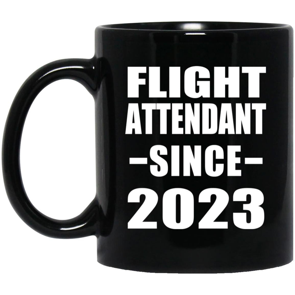 Flight Attendant Since 2023 - 11oz Coffee Mug Black
