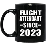 Flight Attendant Since 2023 - 11oz Coffee Mug Black