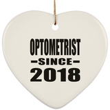 Optometrist Since 2018 - Heart Ornament