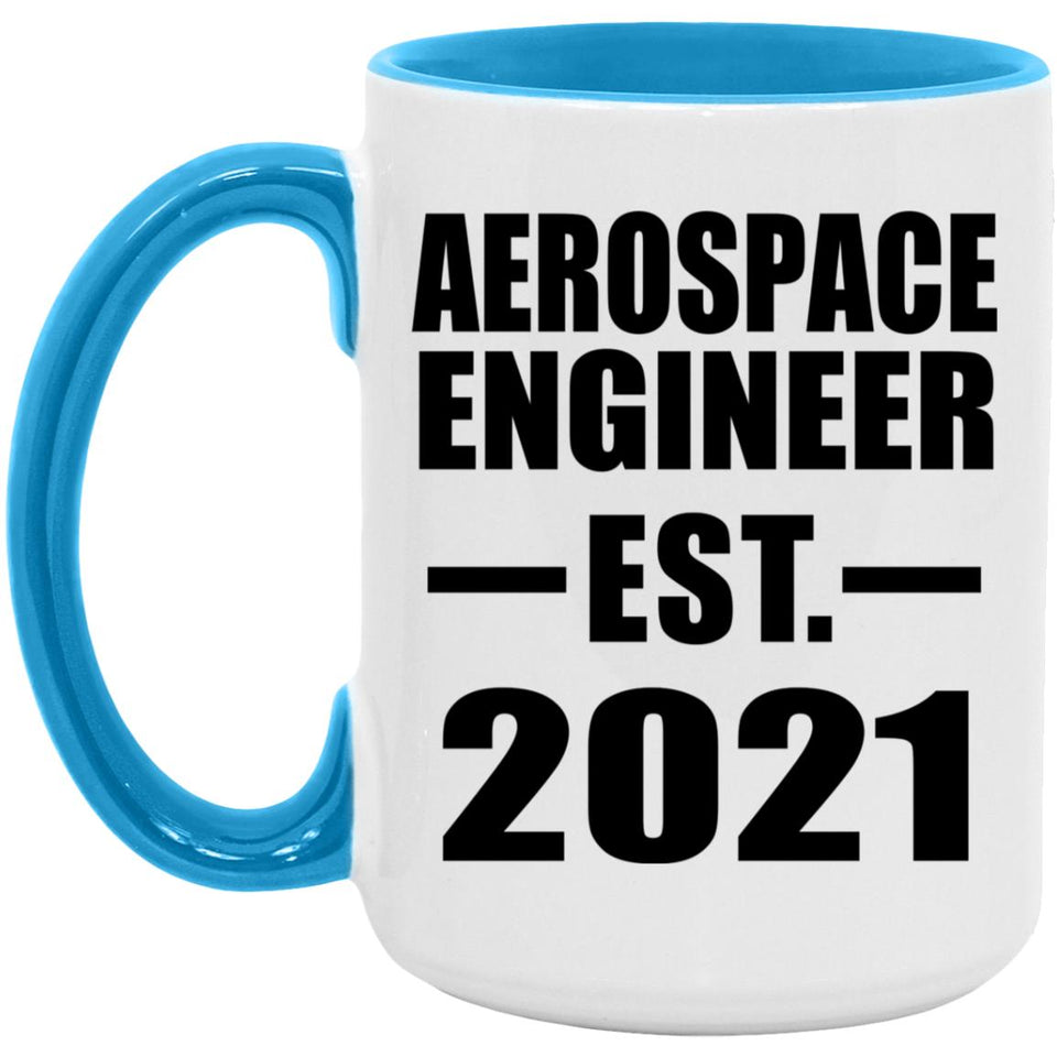 Aerospace Engineer Established EST. 2021 - 15oz Accent Mug Blue