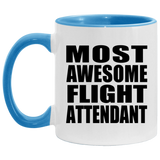 Most Awesome Flight Attendant - 11oz Accent Mug Blue