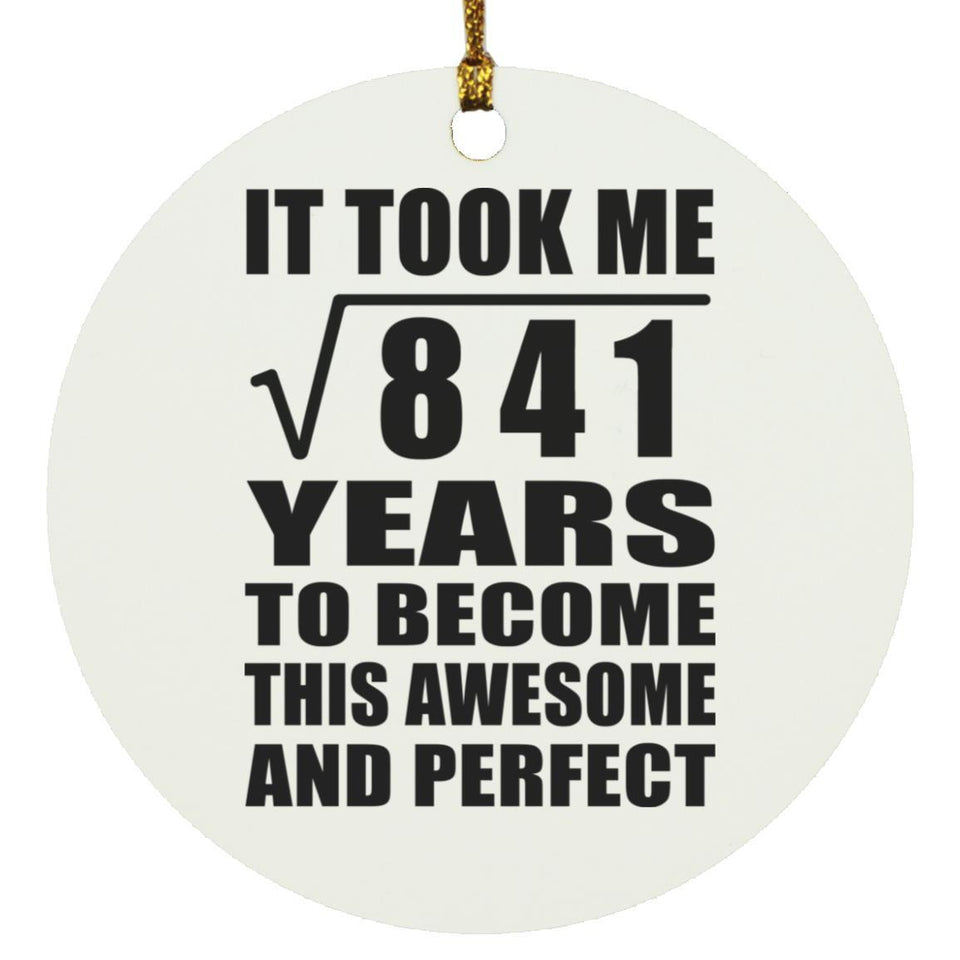 29th Birthday Took Square Root of 841 Years To Awesome - Circle Ornament