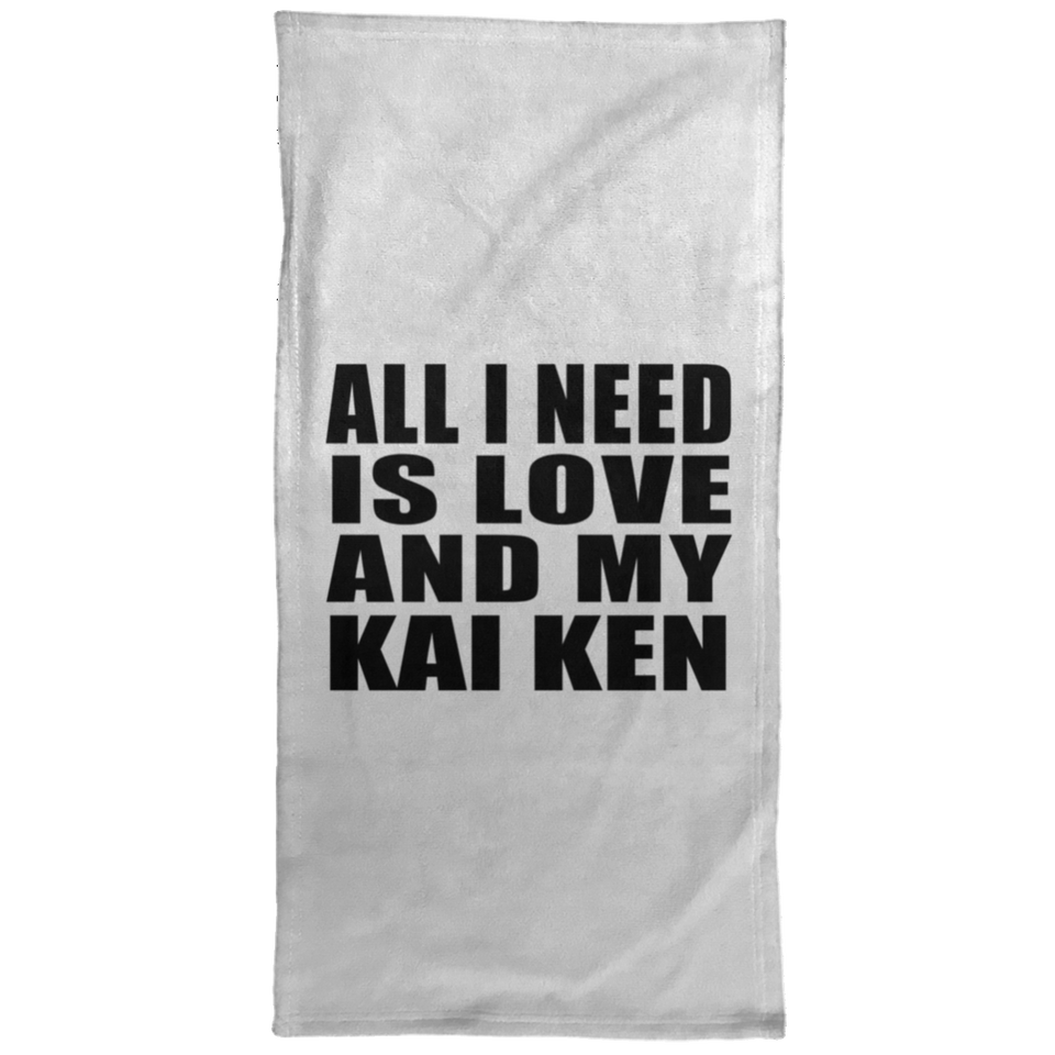 All I Need Is Love And My Kai Ken - Hand Towel
