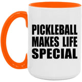 Pickleball Makes Life Special - 15oz Accent Mug Orange