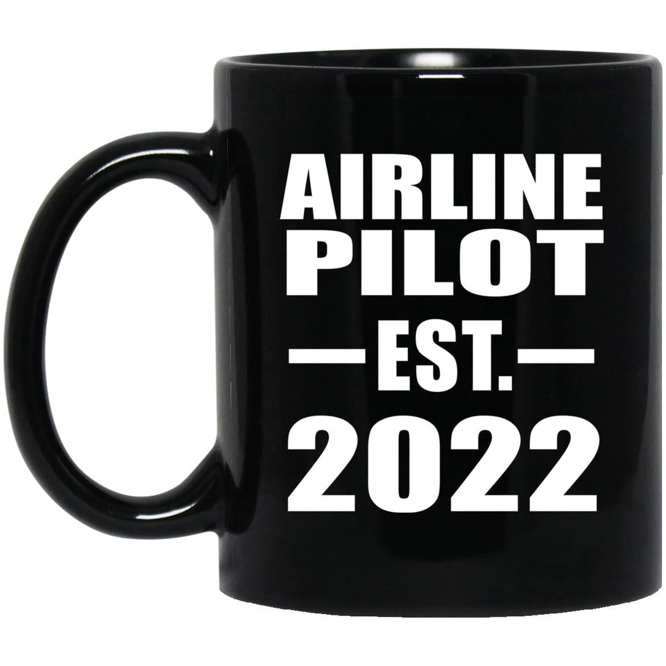 Airline Pilot Established EST. 2022 - 11oz Coffee Mug Black