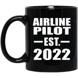 Airline Pilot Established EST. 2022 - 11oz Coffee Mug Black