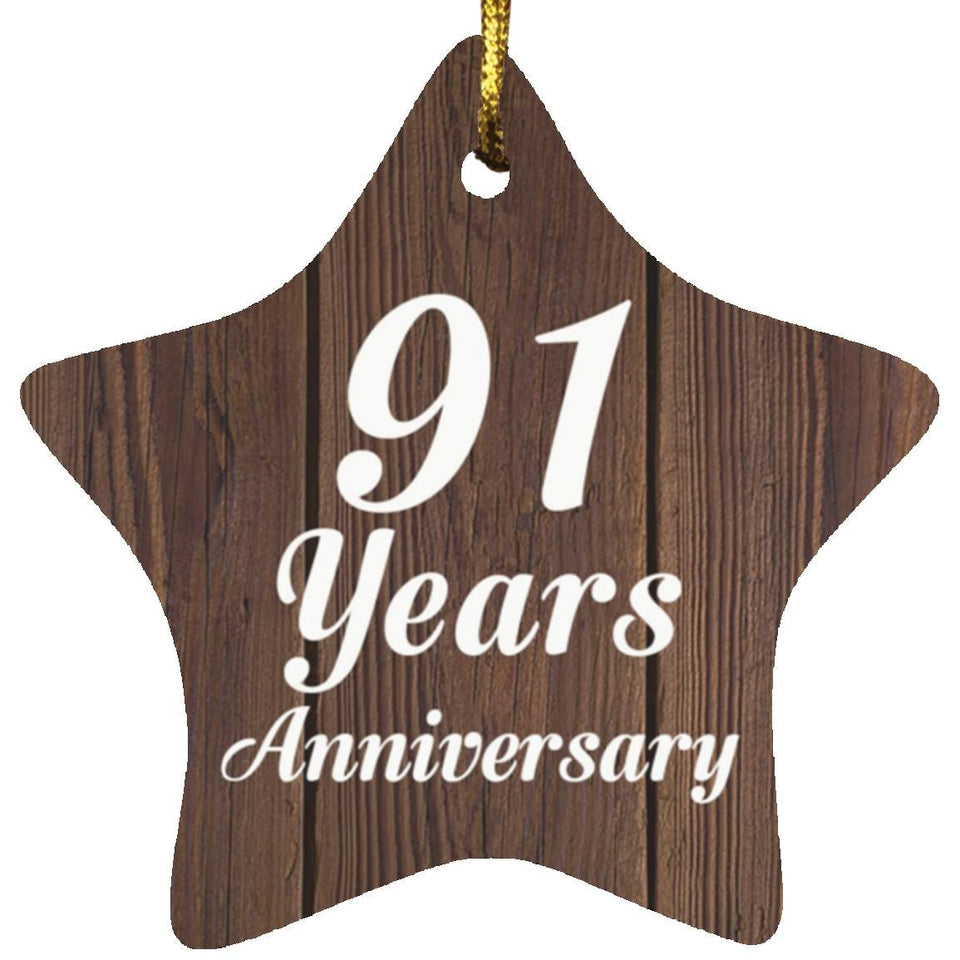 91st Anniversary 91 Years Anniversary - Star Ornament D
