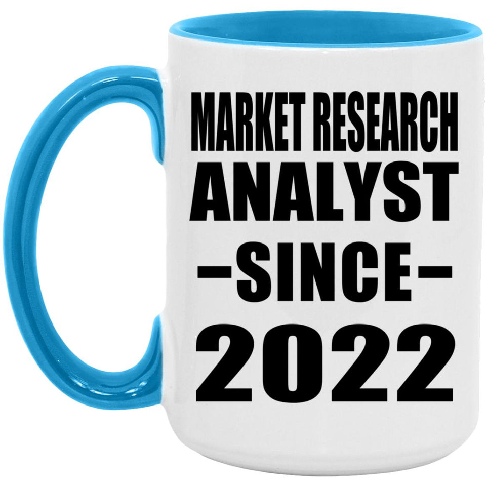 Market Research Analyst Since 2022 - 15oz Accent Mug Blue