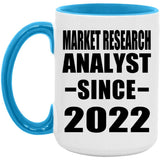 Market Research Analyst Since 2022 - 15oz Accent Mug Blue