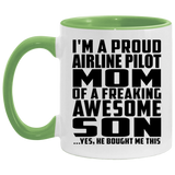 Proud Airline Pilot Mom Of Awesome Son - 11oz Accent Mug Green